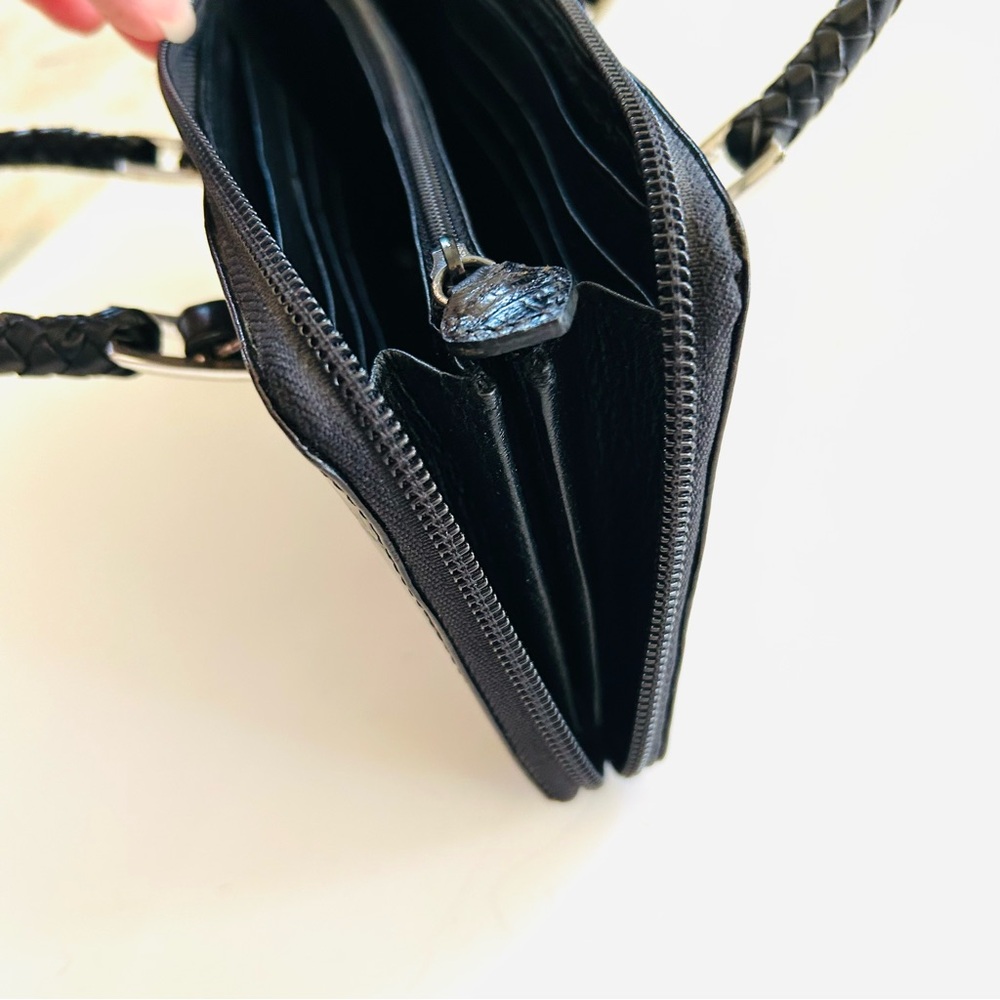 Brighton Black Crocodile Embossed Gladiola Women's Wallet EUC - Picture 6 of 9